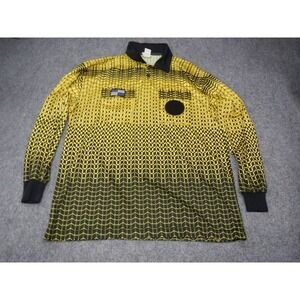 NISOA Official‎ Sports Referee Jersey Large Long Sleeve Geometric Pattern Yellow